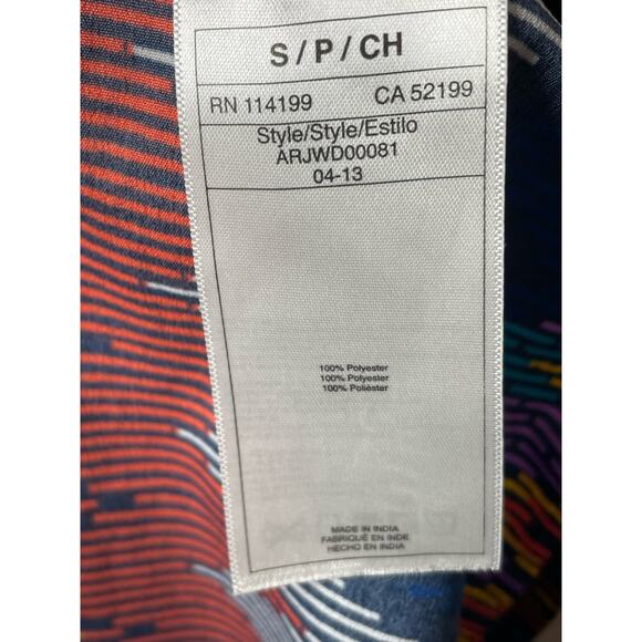 Roxy Sundress Dress Size Small Colorful Babydoll V-neck Spaghetti Straps Zipper - Picture 5 of 6